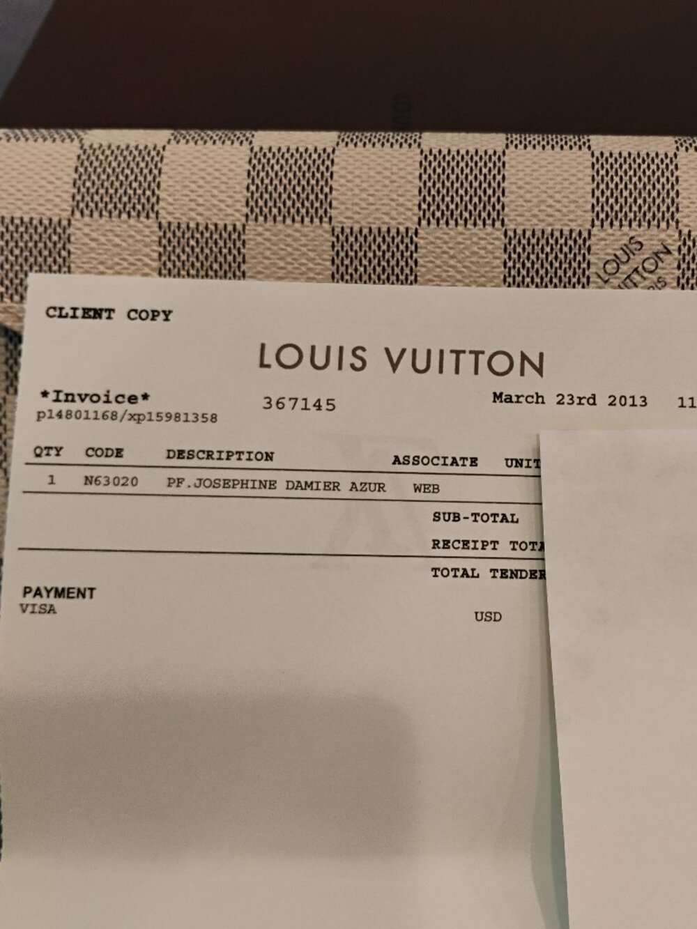 Louis Vuitton Josephine Damier Azur long wallet - Picture 12 of 12